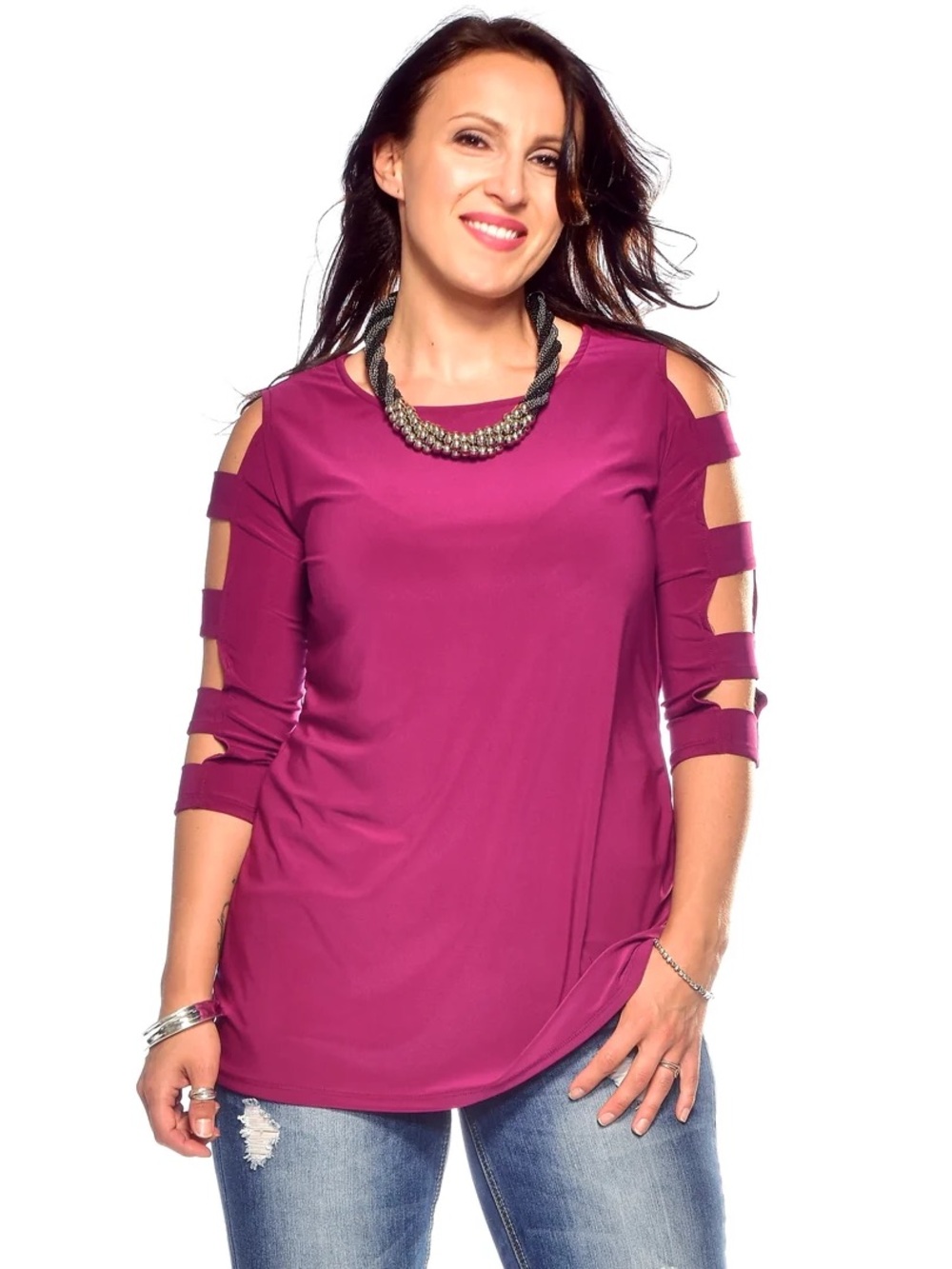 (New) Express One Eleven Cold-Shoulder V-neck Top